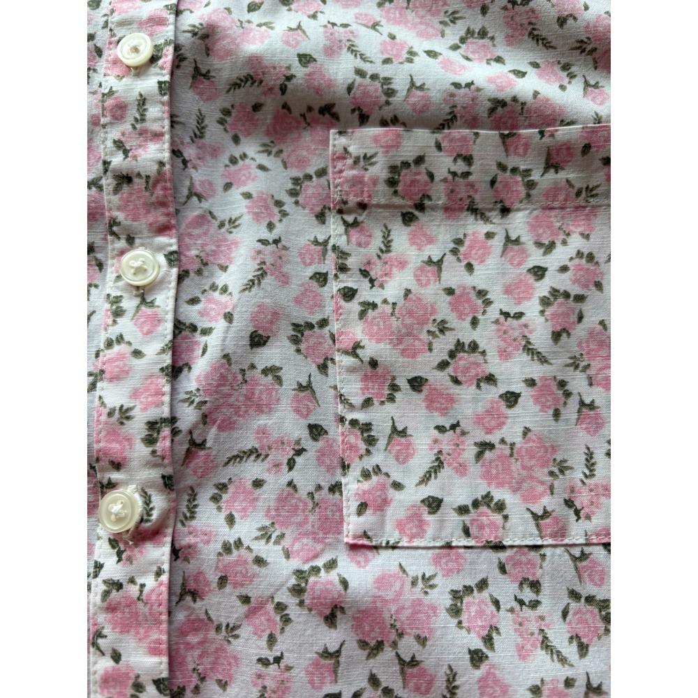 Style & Co. Ditsy Rose Floral Short Sleeve Collared Button Up Shirt Sz Large - Picture 5 of 8